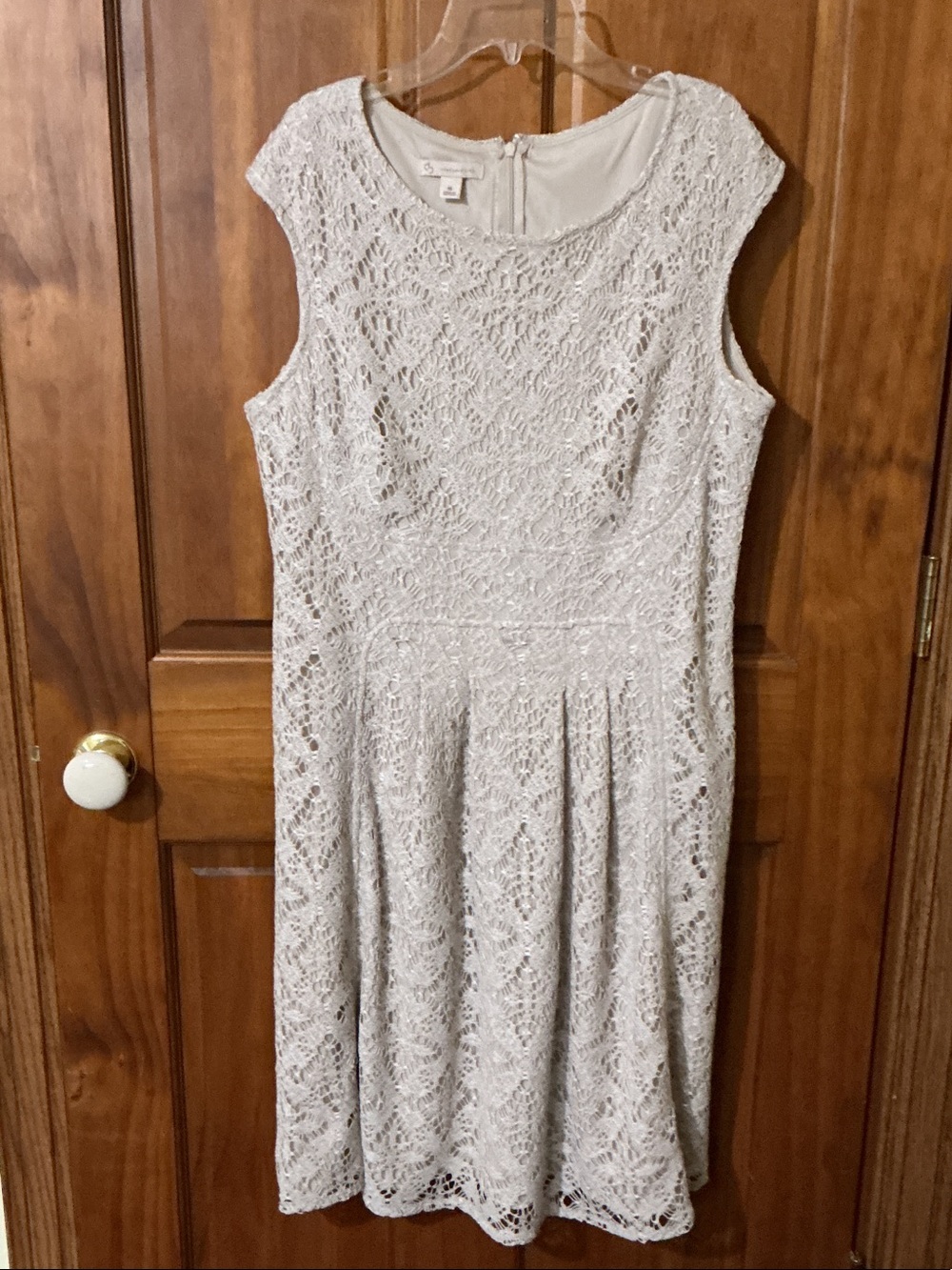 Women’s Lace Fit-and-Flare Dress in Ivory by